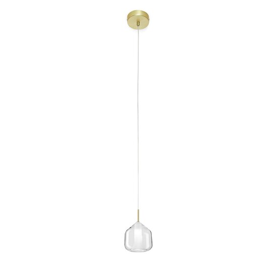 Lampe à suspension X-Ray, Suspension en verre borosilicaté transparent avec éléments en or brossé