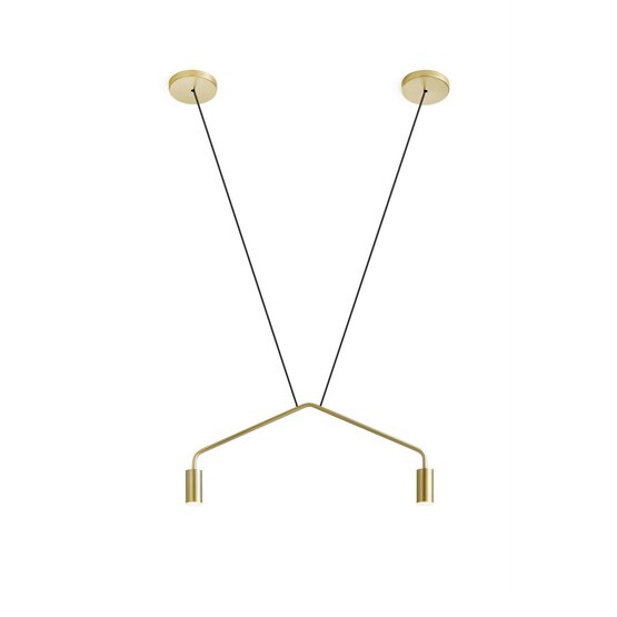 Caos Contract suspended lamp, Suspension lamp in brushed gold finish-small