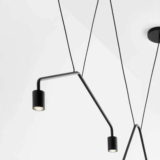 Caos Contract suspended lamp, Suspension lamp in black-small finish