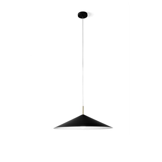 Samoi suspended lamp, Suspension lamp in black metal and white