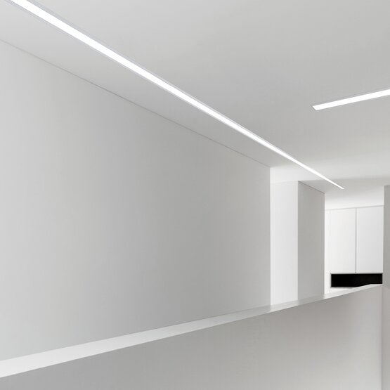 Emathia White, Led strip in white painted aluminum with opal or satin white plastic cover 50cm