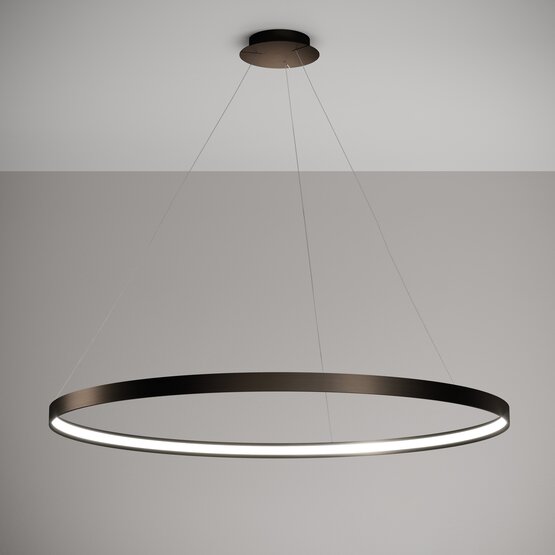 Lámpara suspendida Anello, Lámpara colgante Circle en aluminio bronce cepillado
