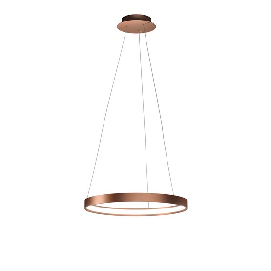 Lampe suspendue Anello, Suspension Circle en aluminium cuivré brossé