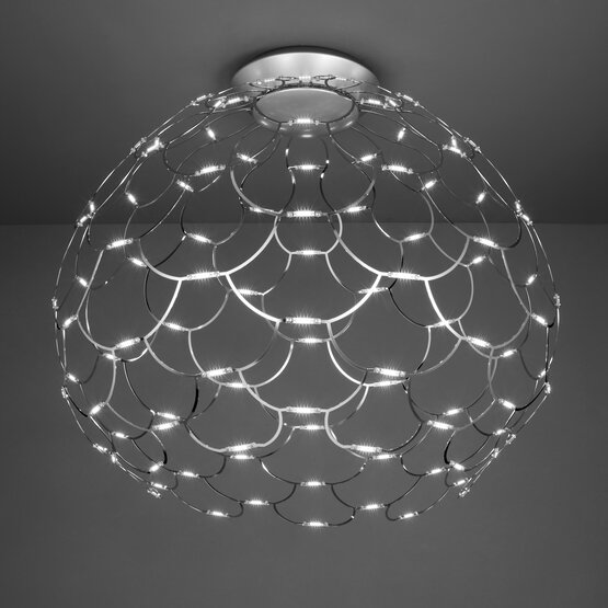Lamoi ceiling lamp, Led ceiling lamp in chrome-colored metal