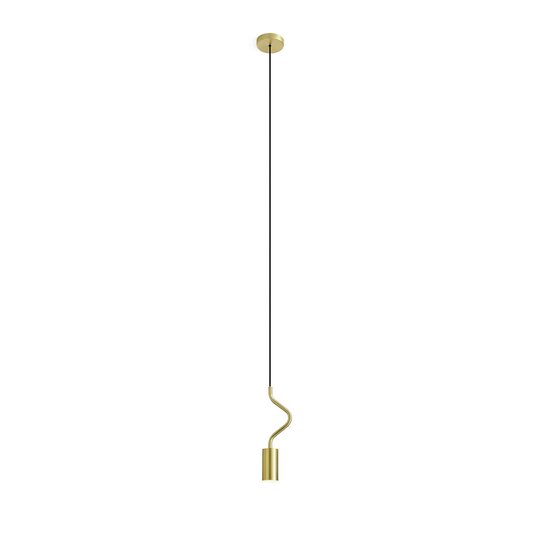 Caos suspended lamp, Suspension lamp in brushed gold finish