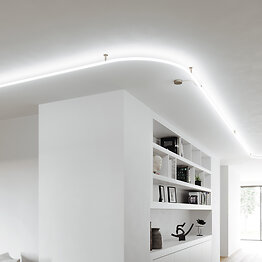 Linear LED lamp in opal white silicone with steel structure 1Mt